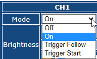 4C Controller Web Interface: Modes