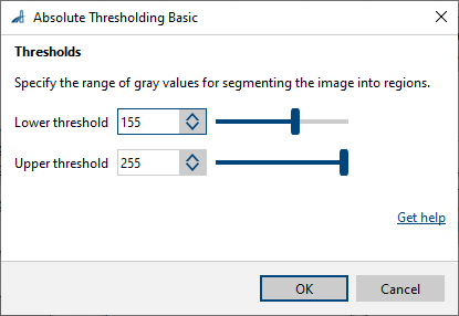 Absolute Thresholding vTool Settings