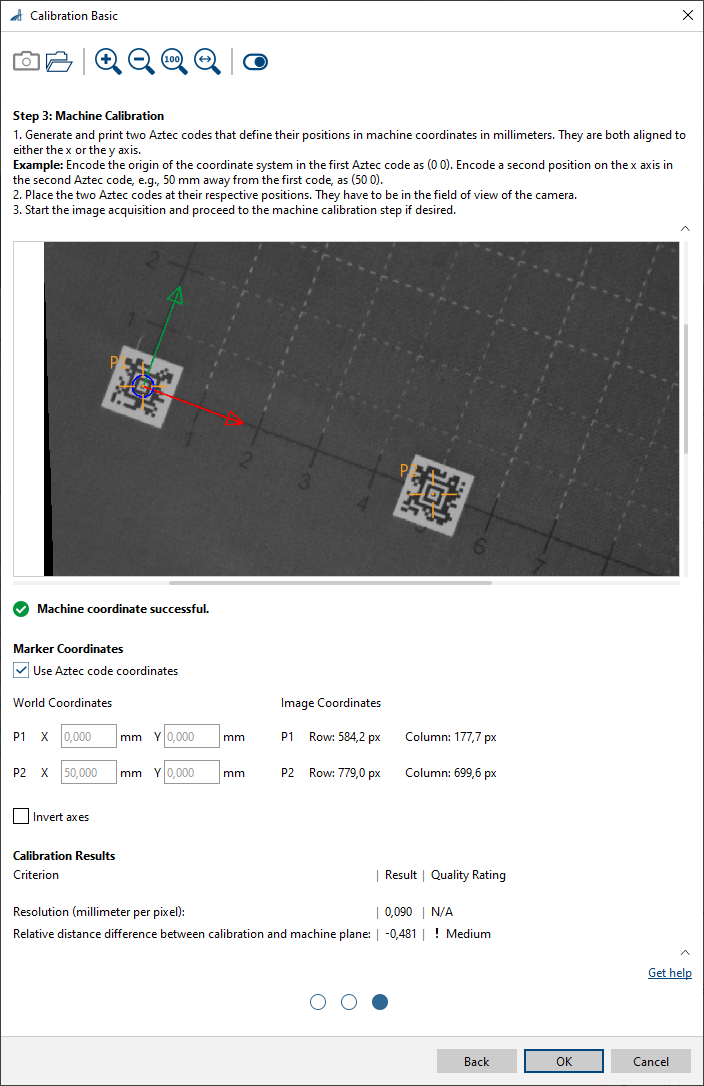 Machine Calibration - Automatic with Aztec Codes