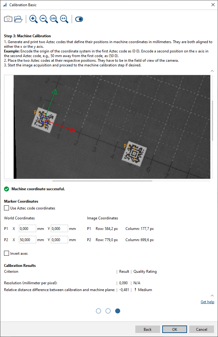 Machine Calibration - Manual with Aztec Codes