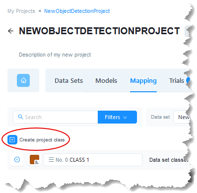 Create Project Class Button