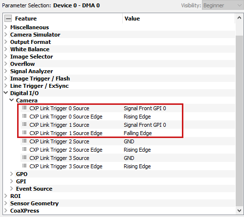 Configuring the Frame Grabber with Async Gated Trigger