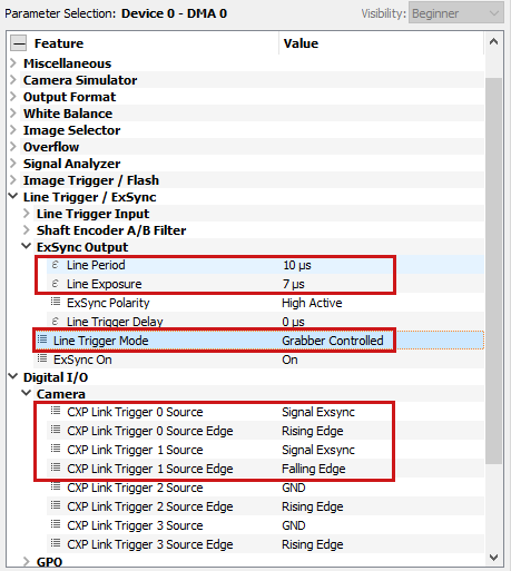 Configuring the Frame Grabber Trigger: Grabber Controlled