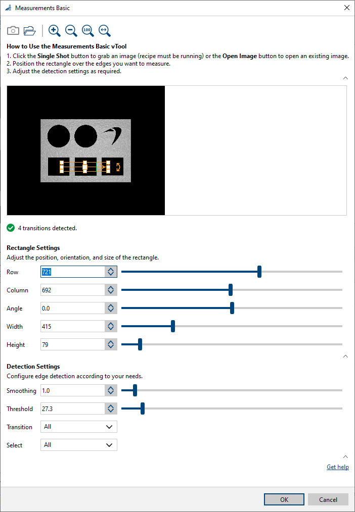 Configuring the Measurements vTool