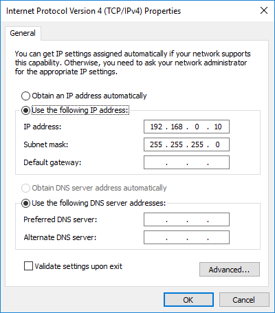 Internet Protocol Version 4 Properties