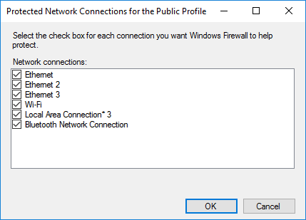 Protected Network Connections Window