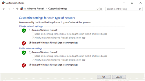 Windows Firewall Settings