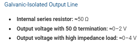 Galvanically-isolated Output Line Specifications